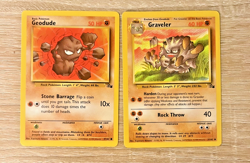 Geodude Gravler Pokemon Card Lot Fossil Vintage 1999 Wizards of the Coast 90's - Image 1
