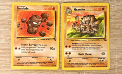 Geodude Gravler Pokemon Card Lot Fossil Vintage 1999 Wizards of the Coast 90's - Image 2