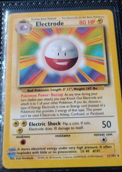 Wizards of the Coast Electrode 21/102 Base Set 1999 English Rare 80 HP Stage 1 - Image 1
