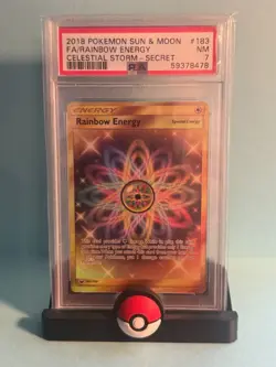 Graded POKEMON GOLD RAINBOW ENERGY 183/168 - PSA 7 - Image 1