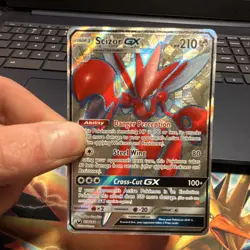 Pokemon Scizor GX Full Art Ultra Rare Holo GX Near Mint Raw TCG Single - Image 2