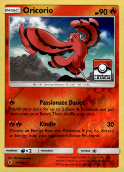 Oricorio - 14/145 (Pokemon League) Reverse Holo Promo League & Championship Card - Image 1