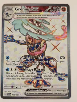 Pokemon Greninja EX TCG Twilight Masquerade Holo Ultra Rare Full Art 198/167 - Image 1