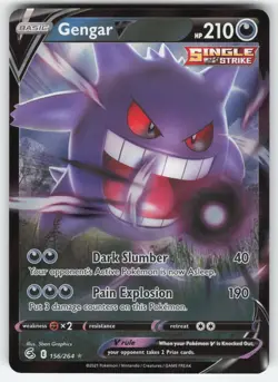 Gengar V 156/264 Pokemon TCG SWSH08: Fusion Strike NM - Image 1