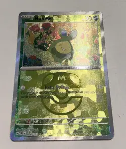 Pokemon Budew Master Ball Pattern 004/131 Prismatic Evolutions Holo TCG NM - Image 2