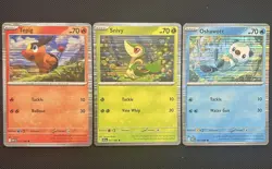 Pokemon TCG Black & White Holo Promo Lot - Tepig Snivy Oshawott - 3 Card Set - Image 1