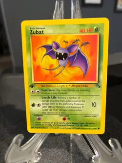 Zubat Pokemon 1st Edition Fossil 57/62 WOTC 1999 - Image 1