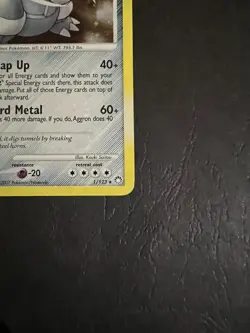 Aggron Holo Rare 1/123 - Mysterious Treasures 2007 - Pokemon TCG - MP - Image 4