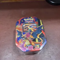 Pokemon TCG Mega Charizard Y EX Tin Game Sealed - Image 1