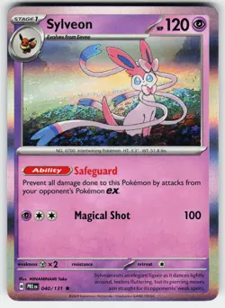 Sylveon 040/131/131 Holo Rare SV: Prismatic Evolutions Pokemon Holo Near Mint - Image 1