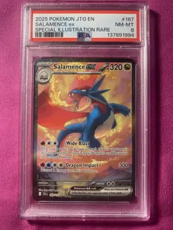 PSA 8 Salamence Ex Special Illustration #187 2025 Pokemon Journey Together - Image 1