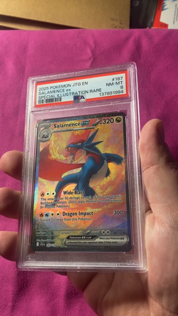 PSA 8 Salamence Ex Special Illustration #187 2025 Pokemon Journey Together - Image 2