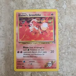 Blaine's Growlithe 62/132 Gym Heroes Pokemon - Image 1