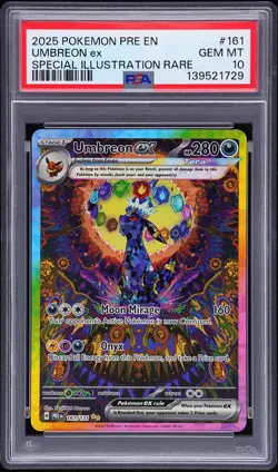 2025 POKEMON PRE EN-PRISMATIC EVOLUTIONS #161 UMBREON EX PSA 10 - Image 1