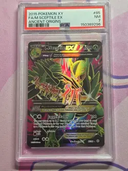POKEMON 2015 ANCIENT ORIGINS M SCEPTILE EX FULL ART 85 PSA 7 - Image 1