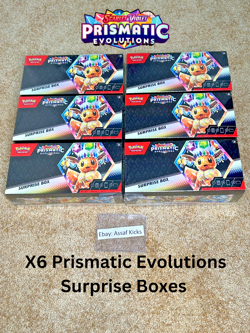 Pokemon Prismatic Evolutions x6 Surprise Box - Scarlet & Violet LOT OF 6 BOXES - Image 1