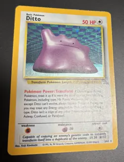 Pokemon Ditto Fossil Set Holo Rare 3/62 Unlimited Vintage Card TCG 1 - Image 1