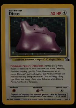 Pokemon Ditto Fossil Set Holo Rare 3/62 Unlimited Vintage Card TCG 1 - Image 3