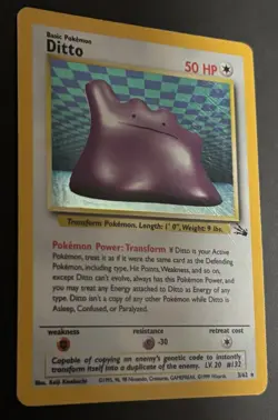Pokemon Ditto Fossil Set Holo Rare 3/62 Unlimited Vintage Card TCG 1 - Image 4