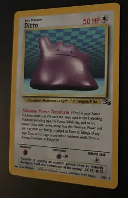 Pokemon Ditto Fossil Set Holo Rare 3/62 Unlimited Vintage Card TCG 1 - Image 5