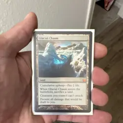 Magic: The Gathering Glacial Chasm Ice Age Rare Land Card English Regular - Image 1