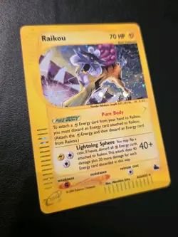 Pokemon TCG Raikou Skyridge Holo Rare Basic 70 HP English Card H26/H32 - Image 1