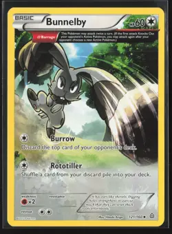 Bunnelby 121/160 Uncommon Primal Clash Pokemon Near Mint - Image 1