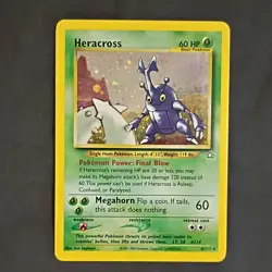 Pokemon TCG Heracross Neo Genesis Holo Rare Unlimited Card 6/111 Basic 2000 - Image 1
