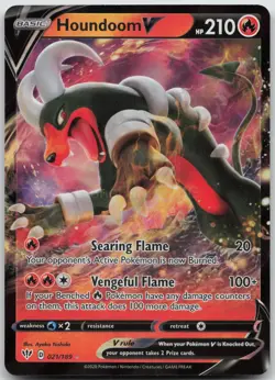 HOUNDOOM V 021/189 HOLO V RARE DARKNESS ABLAZE POKEMON NM/M - Image 1