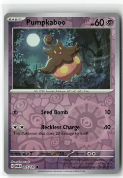 Pumpkaboo 077 Reverse Holo Paradox Rift Pokemon Common Reverse Holo Near Mint - Image 1