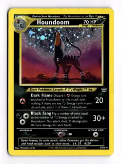 Pokemon Neo Revelation 8/64 Houndoom Holo Pokemon Card has Creases - Image 1