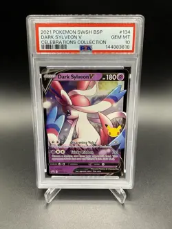 2021 POKEMON SWSH BLACK STAR PROMO CELEBRATIONS COLL #134 DARK SYLVEON V PSA 10 - Image 1