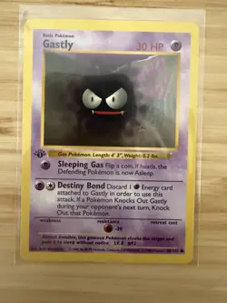 Gastly 1st Edition 50/102 Shadowless Base Set Pokemon TCG NM - Image 1