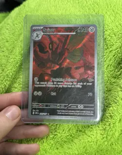 Pokemon Scizor 205/197 SV03 Obsidian Flames Holo Illustration Rare 140 HP Cut - Image 1