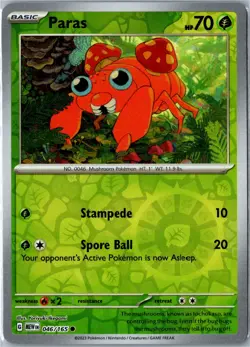 Pokemon Card - Paras 046/165 - SV: Scarlet & Violet 151 Common Reverse Holo NM - Image 1