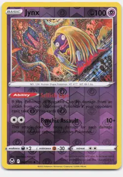 Jynx 062/195 Uncommon Silver Tempest Pokemon Reverse Holo Near Mint - Image 1