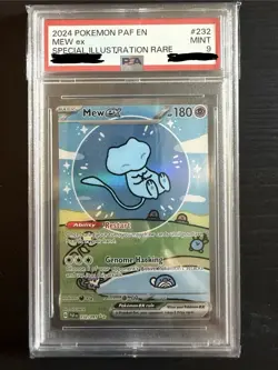 Pokemon Bubble Mew EX Holo PSA 9 Mint Paldean Fates 232/091 - Image 1