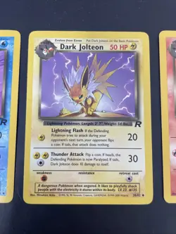 Dark Vaporeon 45/82 & Dark Jolteon 38/82 & Dark Flareon 35/82 Pokemon Cards Lot - Image 3