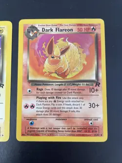 Dark Vaporeon 45/82 & Dark Jolteon 38/82 & Dark Flareon 35/82 Pokemon Cards Lot - Image 4