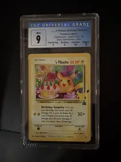 Pokemon 2021 Celebrations Birthday Pikachu Black Star Promo CGC 9 Blue Label - Image 1