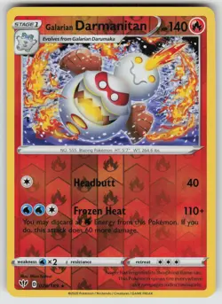 Galarian Darmanitan 028/189 Rare Darkness Ablaze Pokemon Reverse Holo Near Mint - Image 1