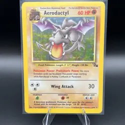 Aerodactyl Holo 1/62 Fossil Set Pokemon Card 1999 WOTC LP+ (Clean Holo) - Image 1
