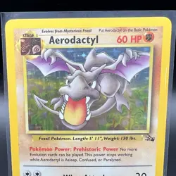 Aerodactyl Holo 1/62 Fossil Set Pokemon Card 1999 WOTC LP+ (Clean Holo) - Image 2