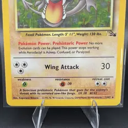 Aerodactyl Holo 1/62 Fossil Set Pokemon Card 1999 WOTC LP+ (Clean Holo) - Image 3