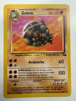 Pokemon TCG Golem Fossil 36/62 WOTC 1999 Non Holo Card English Unlimited LP - Image 1