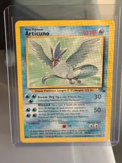 Articuno Fossil Non Holo Pokemon Card 17/62 Vintage Game freak 1999 Wizards Base - Image 2
