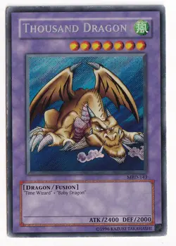 Yugioh Thousand Dragon MRD-143 Foil Holo Rare Card Metal Raiders MP Condition - Image 1