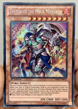 Yugioh Thestalos the Mega Monarch PRIO-EN035 Secret Rare 1st Ed LP w/Tracking - Image 1