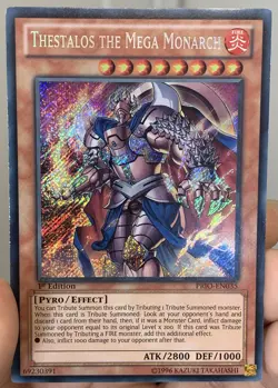 Yugioh Thestalos the Mega Monarch PRIO-EN035 Secret Rare 1st Ed LP w/Tracking - Image 2