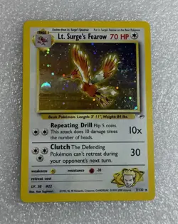 Pokemon Gym Heroes LT. Surge's Fearow Cosmos Holo 7/132 (LP) *Swirl* *FreeShip* - Image 1